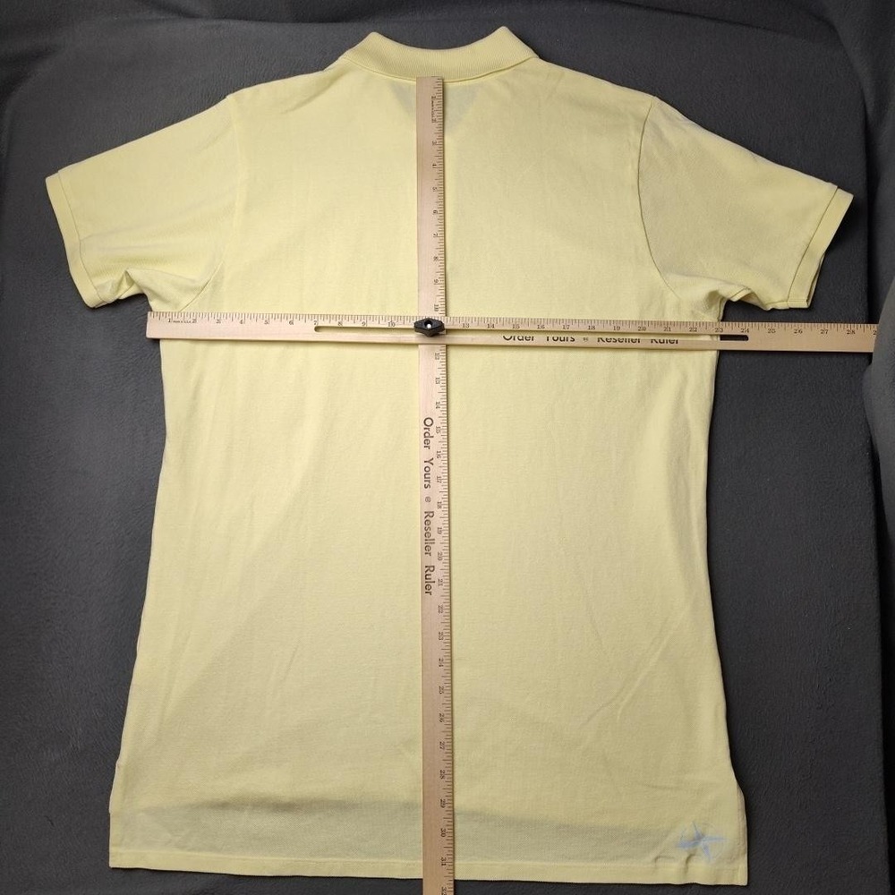 B. Draddy Polo Shirt Mens Large Yellow Pima Cotton Stretch Golf Crest Logo Patch - Picture 9 of 11